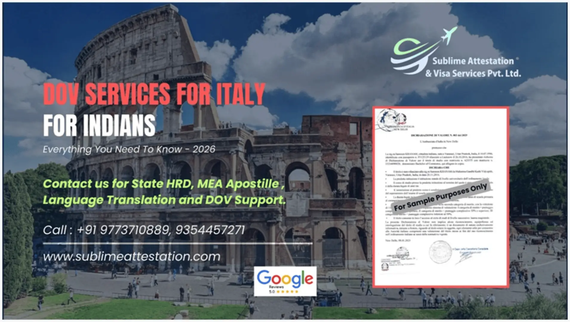 Italy DOV Attestation – Complete Guide for Declaration of Value for