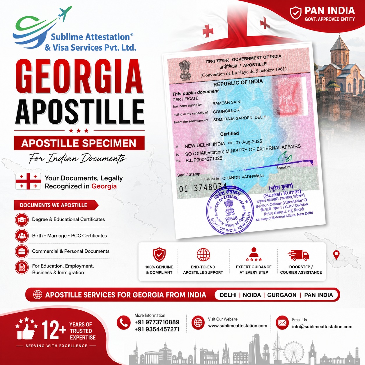 Georgia Apostille Attestation Services for Indian Documents